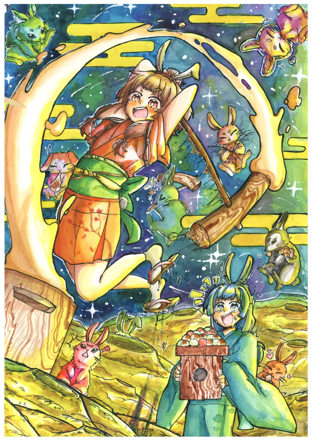作品名：十五夜のうさぎたち